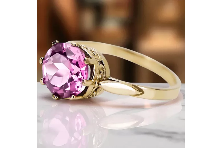  Vintage craft Αμέθυστος Κίτρινος χρυσός 14 καρατίων vrc366y